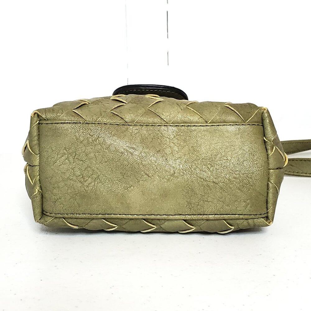Vintage Boho Olive Green Turquoise Medallion Woven Festival Crossbody Bag - Picture 9 of 11
